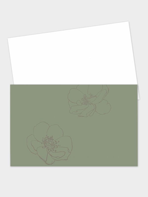 Trauerkarte im klassischen Querformat | Motiv Florale Blüten | TKK_2Q_506_ATD