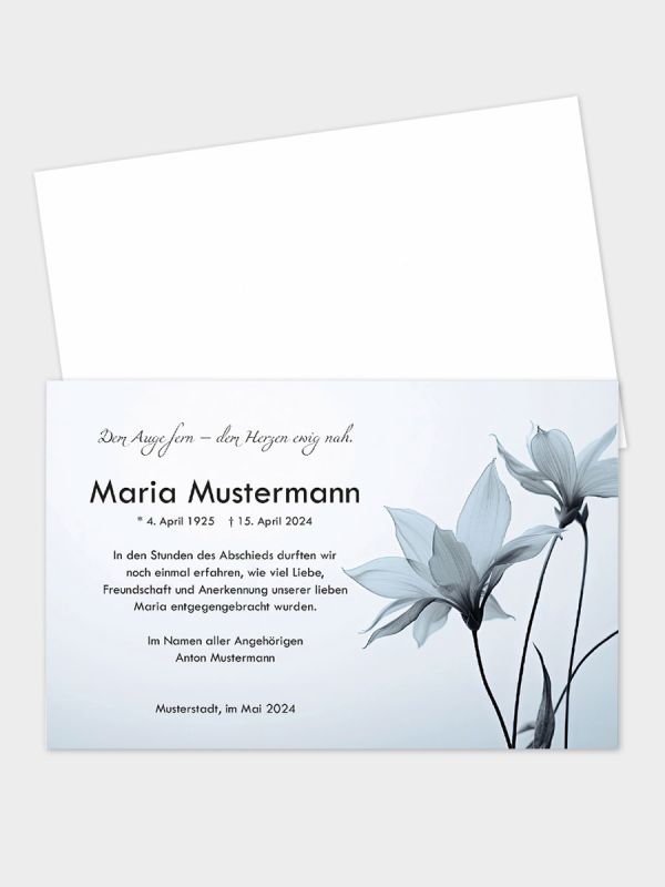 Trauerkarte im klassischen Querformat | Motiv Flower Mohn | TKK_2Q_507_ATD