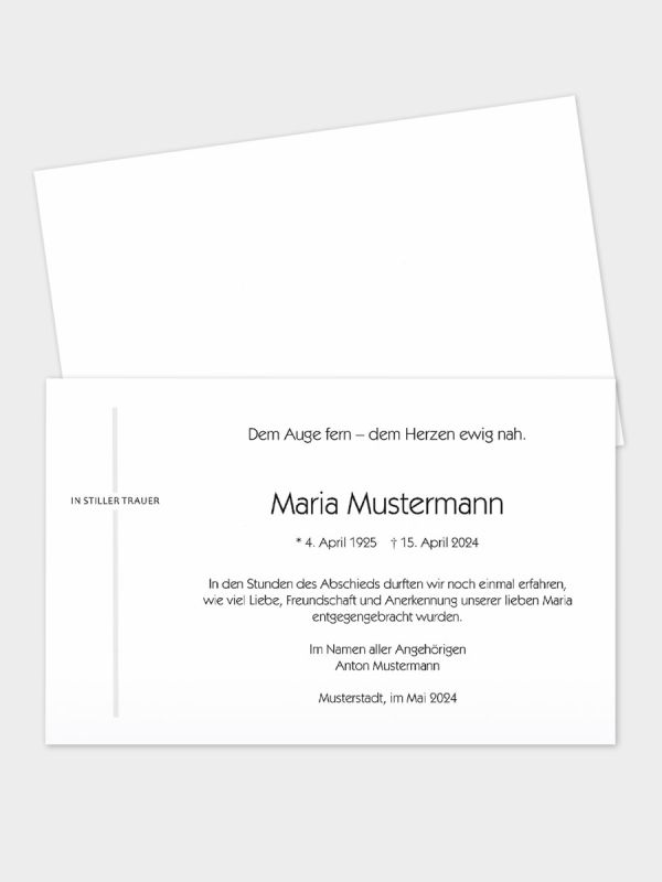 Trauerkarte im klassischen Querformat | Motiv Kreuz der Worte | TKK_2Q_516_ATD