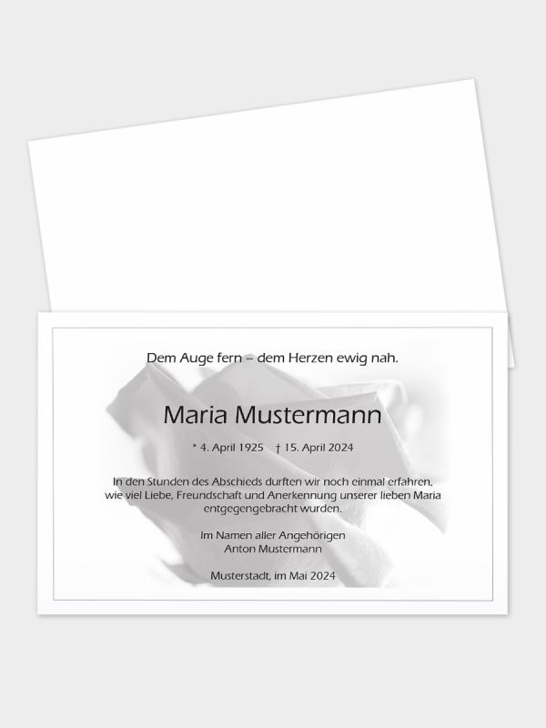 Trauerkarte im klassischen Querformat | Motiv Schwalben | TKK_2Q_525_ATD