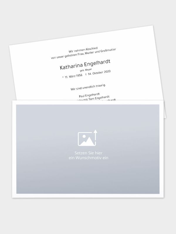 Trauerkarte im klassischen Querformat | Freies Design | TKK_2Q_559_ATD