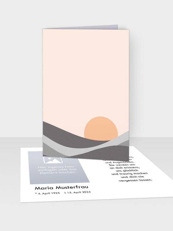 Erinnerungsbild - Klappkarte mit Sterbebildchen | Motiv Horizont | EB_511_ATD
