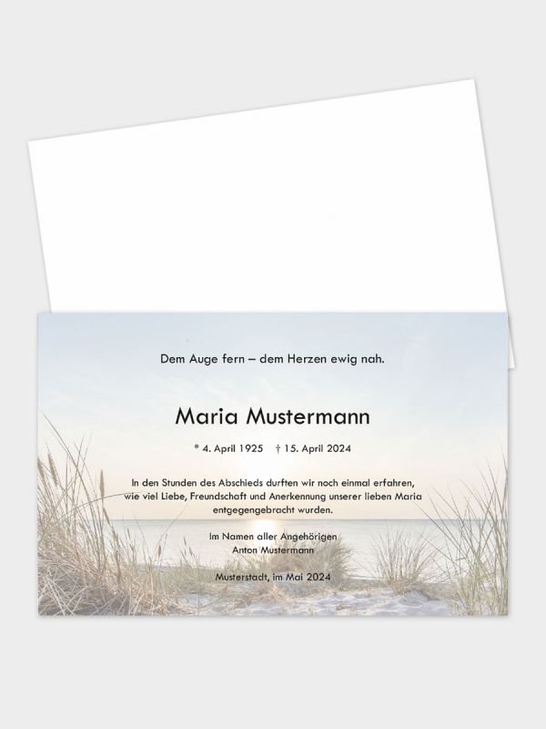 Trauerkarte im klassischen Querformat | Motiv Sonnenuntergang |  TKK_2Q_526_ATD