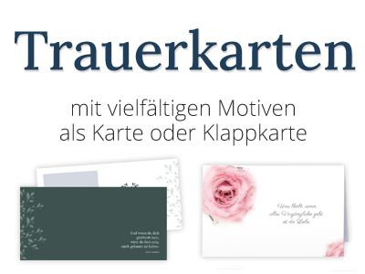Trauerkarten in verschiedenen Formaten